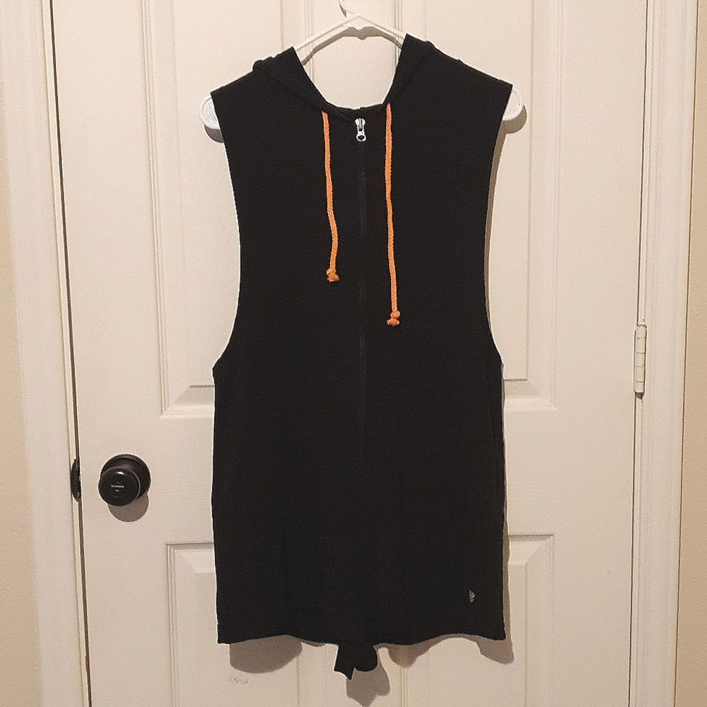 Black hooded romper